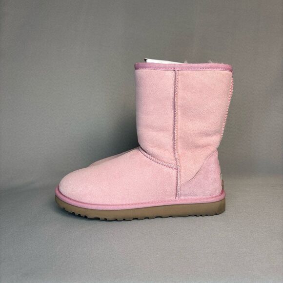 Womens UGG Boots Classic Short Pink MAU Coquette Festival Suede RARE Size 7 - Picture 4 of 12